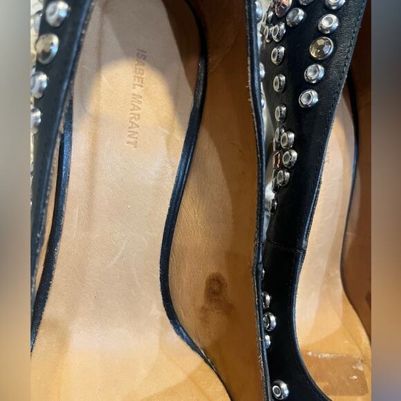 Isabel Marant Gemstone Studded Clemence Calf Leather Pump Size 6 Ladylike Glam - Picture 5 of 11